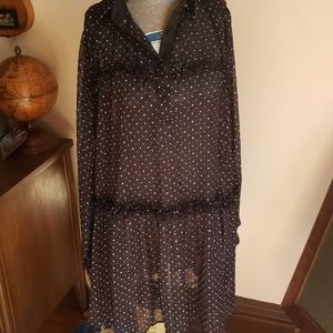 Sheer Eva Franco Long Sleeve Shift Dress Sz 6